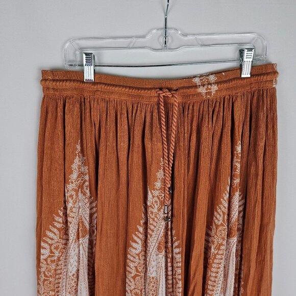 Philosophy Republic Maxi Skirt Large Boho Festival Gauzy  Tan Tie Waist - Picture 4 of 9
